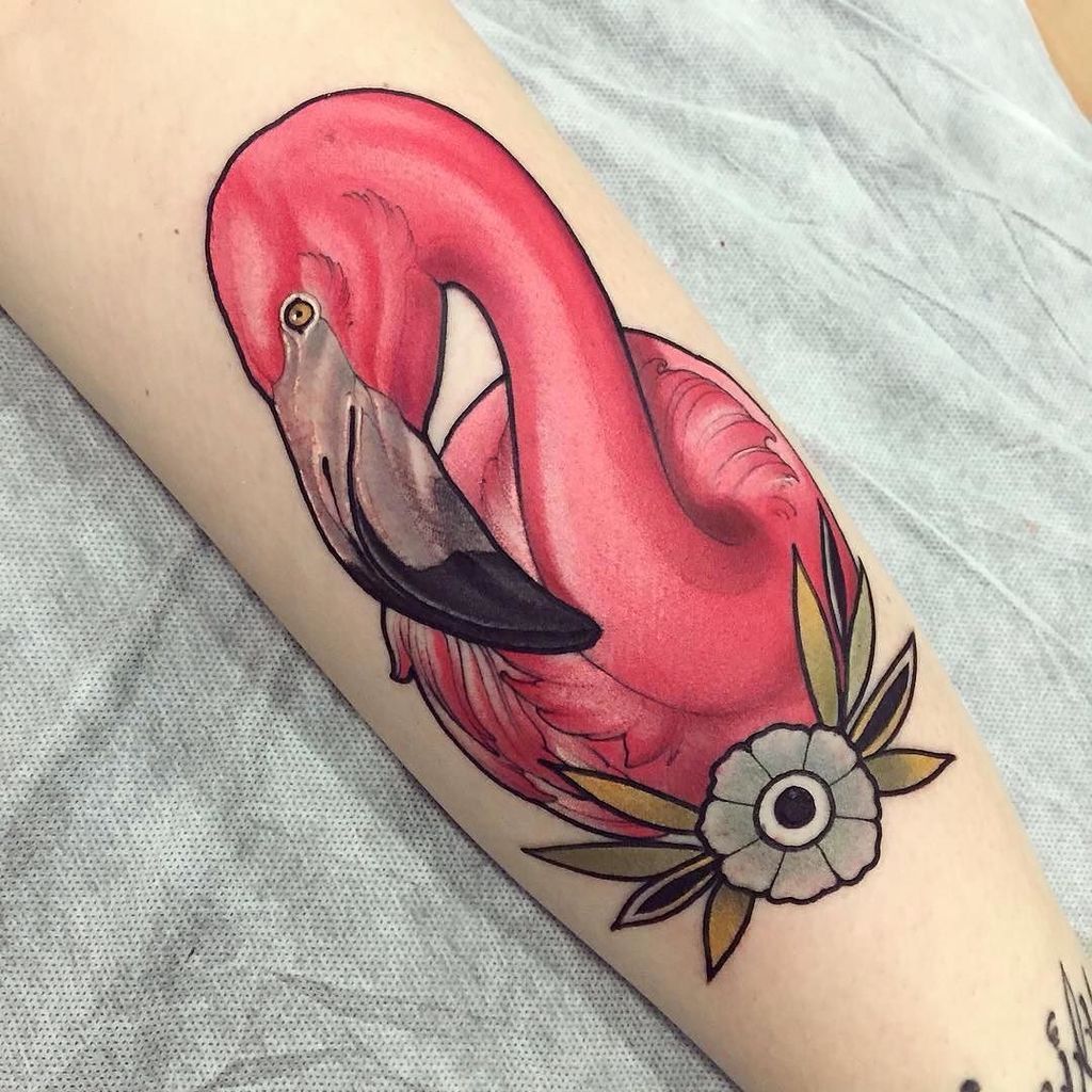 Flamingo tattoo | Flamingo tattoo, Shoulder tattoos for women, Leg tattoos