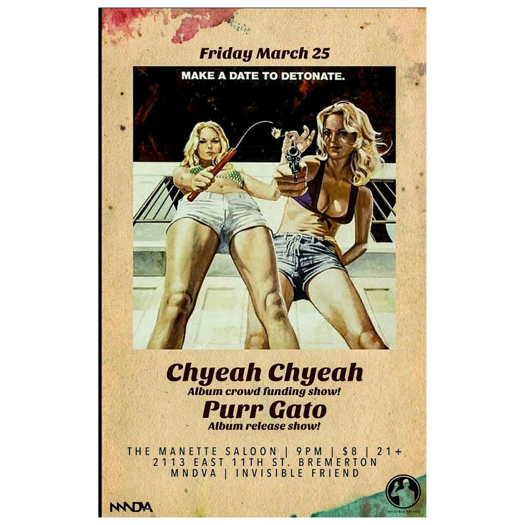 PurrGato's tweet photo. See you tonight Bremerton! We have new music for you! @PurrGato @chyeahchyeah  @manettesaloon #ourelectricuniverse https://t.co/LJHy4eg4PH