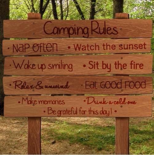 SurvivalStove's tweet photo. Official #camping rules. https://t.co/mfKKh3CAAi