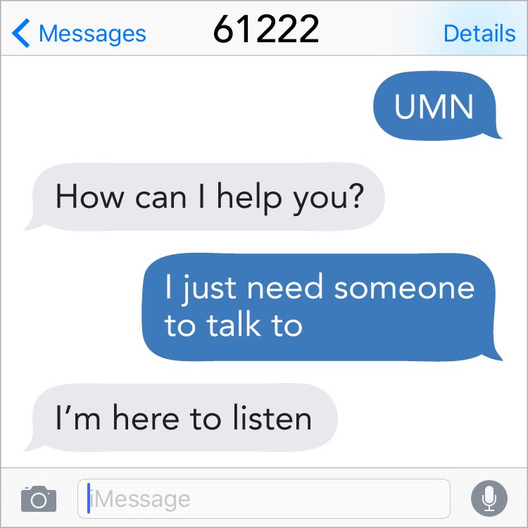 AuroraCenter's tweet photo. #UMNTextLine Here for you at all times – text UMN to 61222 when you need someone to talk to https://t.co/LJvT42dWhC https://t.co/EU7t5O58cV