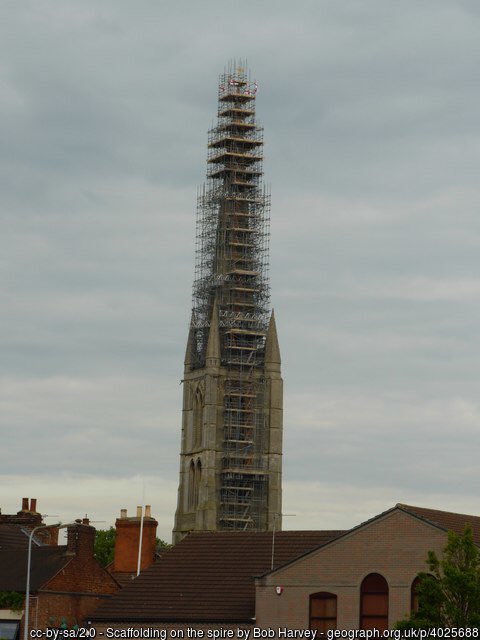 #Scaffolding on the spire © Bob Harvey geograph.org.uk/photo/4025688 #Grantham #Lincolnshire