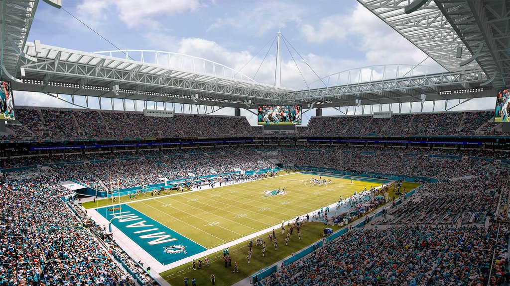 eatoncorp's tweet photo. #DYK the @MiamiDolphins are among the first in the #NFL to flip the switch to #LEDs? https://t.co/LpsmVfc7FY https://t.co/jhTf7i8t5o