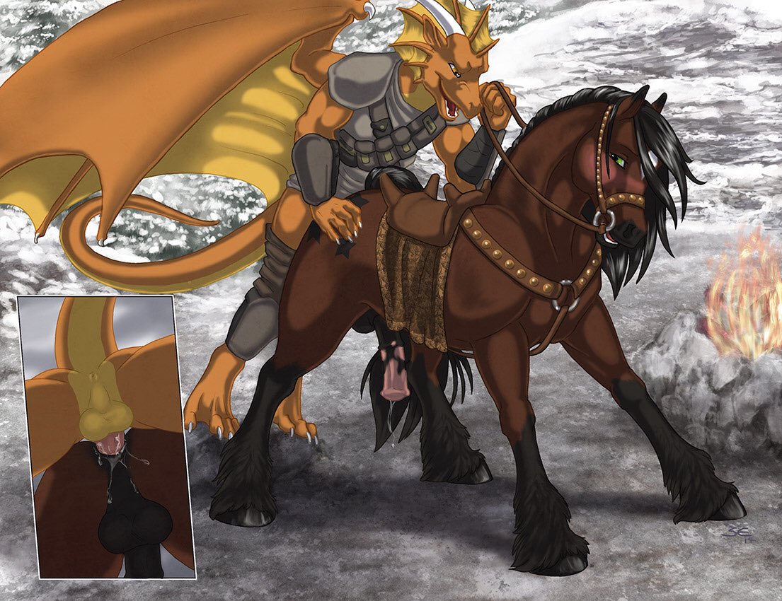 ALL THE GAY YIFF on Twitter: "Dragon x Feral horse (Source: https://t....