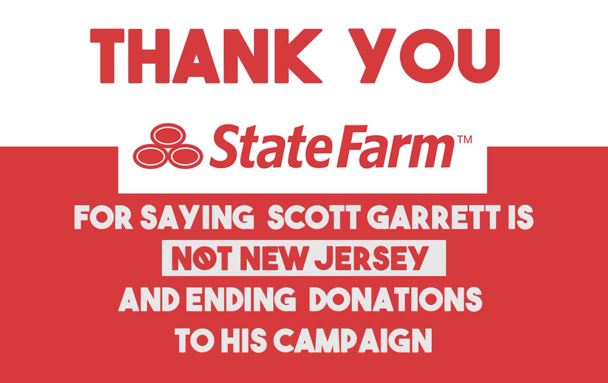 notnewjersey_'s tweet photo. Thanks @StateFarm ! .@RepGarrett is #NotNJ #RetireGarrettt https://t.co/NidoxeCjzJ