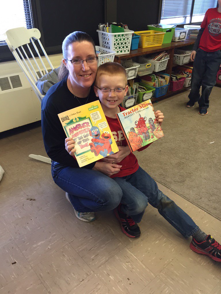 Sam's mom was our mystery reader today!