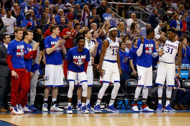 KUnionHR's tweet photo. Who is still on cloud 9 from that game last night?! #Elite8herewecome #RockChalk https://t.co/7NRElglYEI