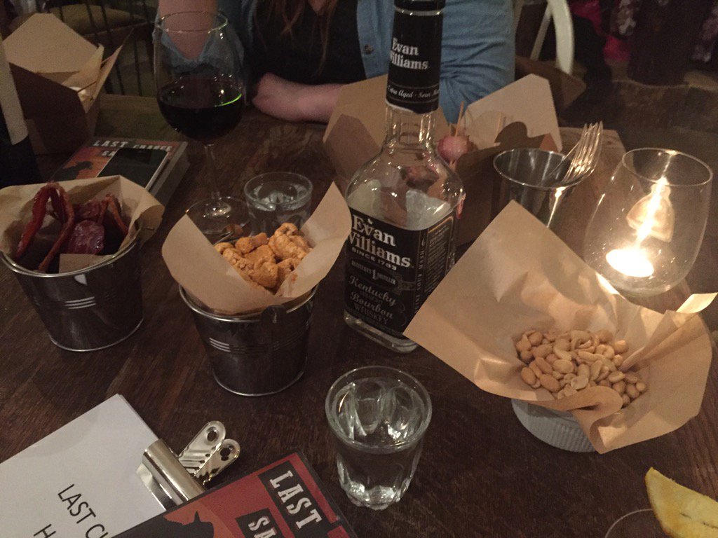 Rob_Hattersley's tweet photo. Sampling the delights at our friend's @lastchancenotts.  We thoroughly recommend you give it a try! #bourbon #Bacon https://t.co/IHtpxxVJWs
