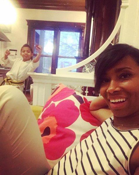 I swear, he just follows me around - insisting that I love him! My kids are what keep me strong! #GeorgiaNY