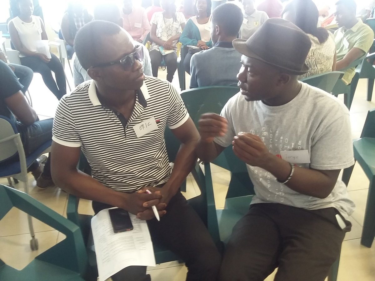 Barcampghana's tweet photo. #KumasiHive cofounder @JorgeAppiah, also of #CreativityGroup, mentoring @ #BcAshesi on making, hardware engineering https://t.co/tYB9XmTxhE