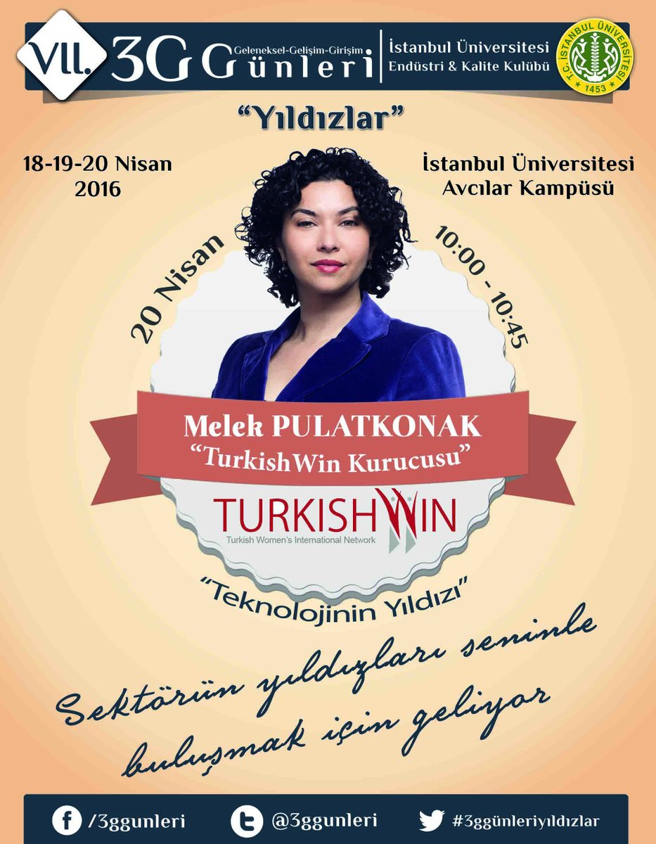 TurkishWin kurucusu Melek PULATKONAK 20 Nisan 2016'da VII. 3G Günleri'nde <a href="/turkishwin/">TurkishWIN</a> <a href="/orientalist/">melek pulatkonak</a>