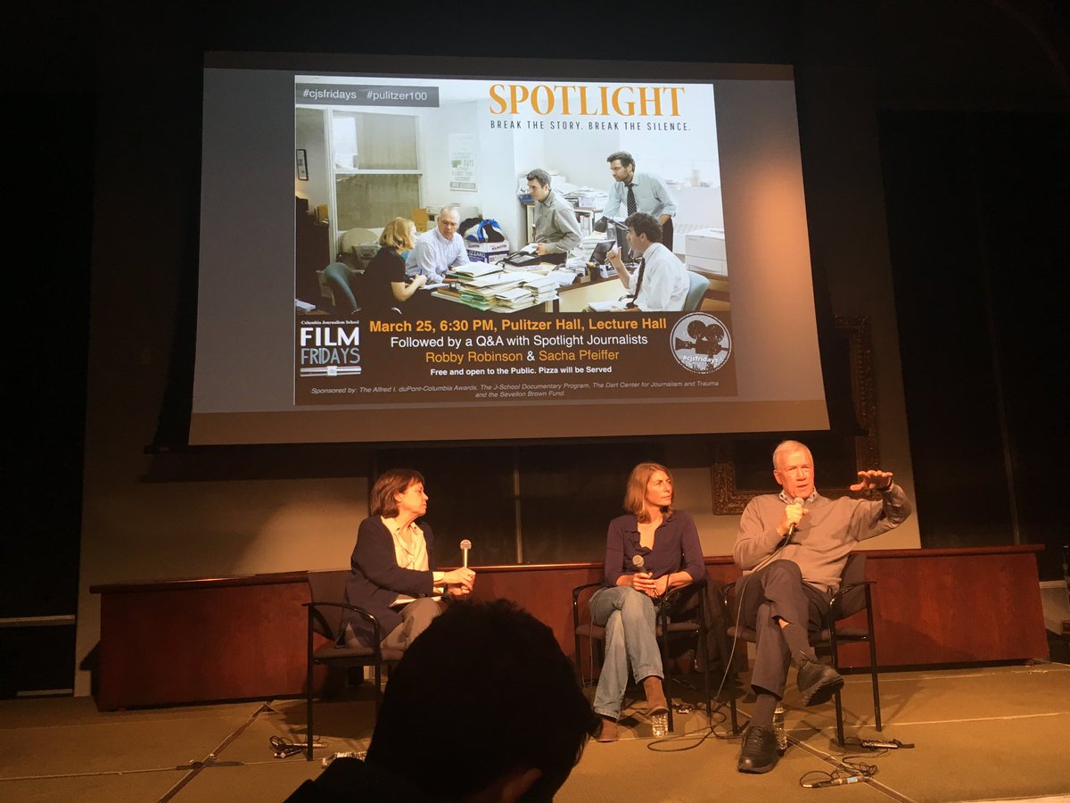 munhabib's tweet photo. #spotlight reporters Robby Robinson, Sacha Pfeiffer @BrianLehrer #cjsfriday @columbiajourn https://t.co/BkGsLDFld8