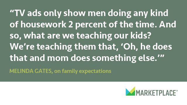 Marketplace's tweet photo. Melinda Gates on what can be done to rebalance unpaid work between men and women: https://t.co/m2Z4iUWcVa https://t.co/m62DJhbXrz