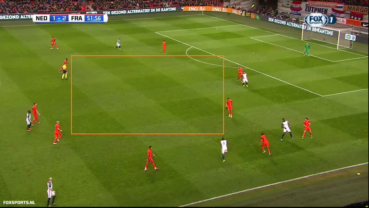 PieterZwartNL's tweet photo. Ik noem dit het Bermuda-vierkant. Iedere Oranje-speler die hier verdedigt, verdwijnt in het niets #nedfra https://t.co/Lso0QimG2o