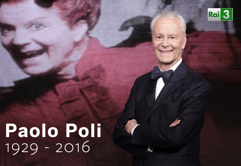 RaiTre's tweet photo. «La sola legge che non ho infranto è quella di gravità». Ciao #PaoloPoli da tutta #Rai3 https://t.co/2Q0h6z0unq