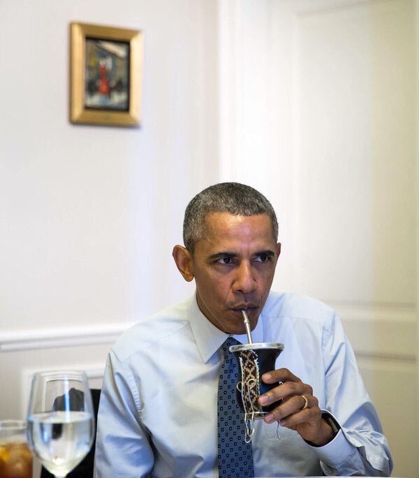 visitargentina's tweet photo. @POTUS el Presidente #Obama probó el #Mate #Argentino. Conoces la #RutaDeLaYerbaMate ? https://t.co/hj31dShB8C https://t.co/oILrAYR1Ys
