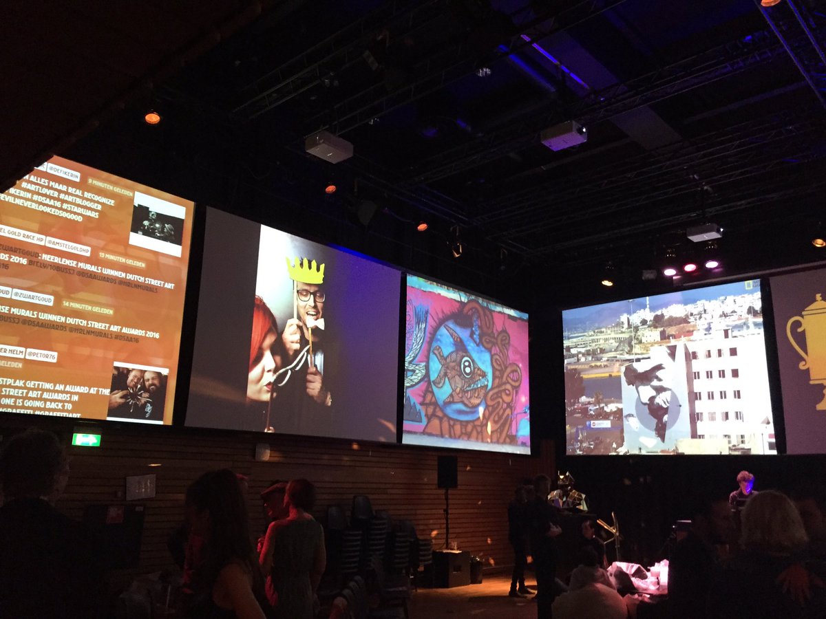 SigeBart's tweet photo. Vette avond, nominaties en kunst! #ASAA16 @De_Zwijger Eerste keer en zeker niet de laatste 🎉 https://t.co/QiPcm9Ngc9