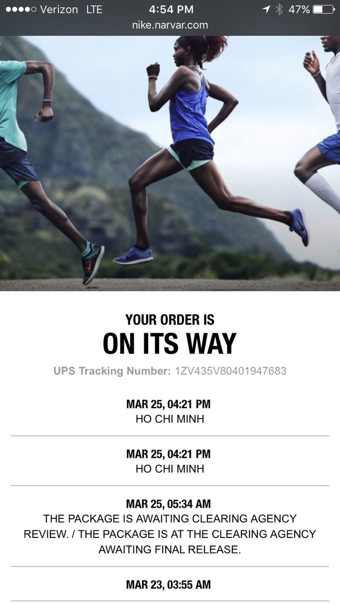 nike narvar tracking