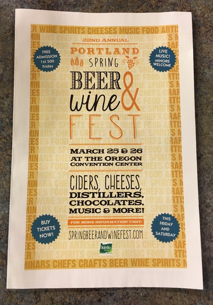 stevenshomler's tweet photo. Here today and tomorrow at the @BeerWineFestPDX helping make #Beer and #Wine Festival magic happen! #Portland https://t.co/KvZlE7mLoq
