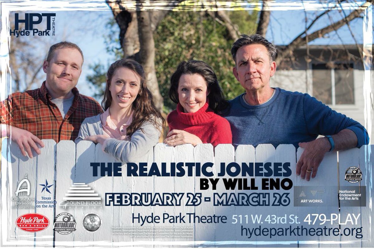 birdseyewords's tweet photo. Final two performances of The Realistic Joneses by @WillEno1 at @hydeparktheatre #atx #atxtheatre #thingstodoatx https://t.co/6rMXujjlw0