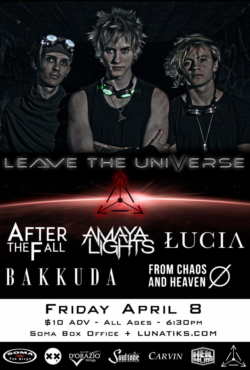 luciatogether's tweet photo. Excited to announce we'll be joining @LeaveTUniverse at @SOMAsd Friday April 8th. Come hang! ❤️ 

#LuciaTogether https://t.co/8dwOoPEOjt