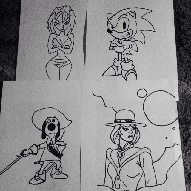 macmorton21's tweet photo. More sketches from today #drawings #Sketches #retrocharacters #art #pencildrawing #SonicTheHedgehog #dogtanion https://t.co/5sfS4U4UnG