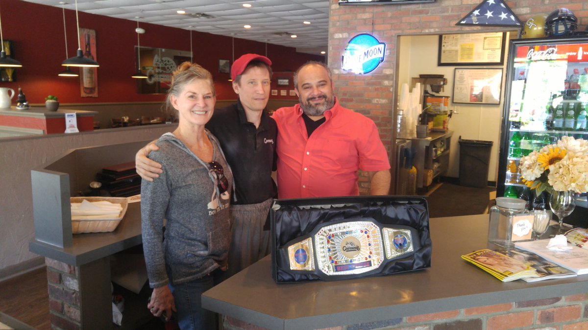 AtlantaPizzaWar's tweet photo. Pizza Wars belt deliver to @Carmines30005 now lets rock #midtown. Fall 2016! https://t.co/piJC72wow2