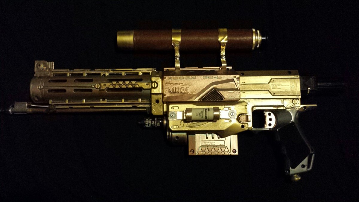 ahat_and_abeard's tweet photo. #Steampunk #cosplay #unique #costume #art #Cogsbar my latest Nerf Conversion @Cogs_Bar https://t.co/VtyMqULPwV