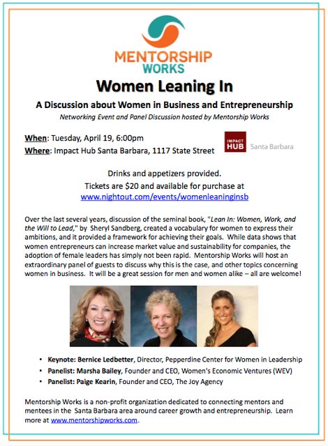 Same awesome event! New and Improved date!  Show up Tuesday, April 19 at 6pm #impacthub#womenleaningin