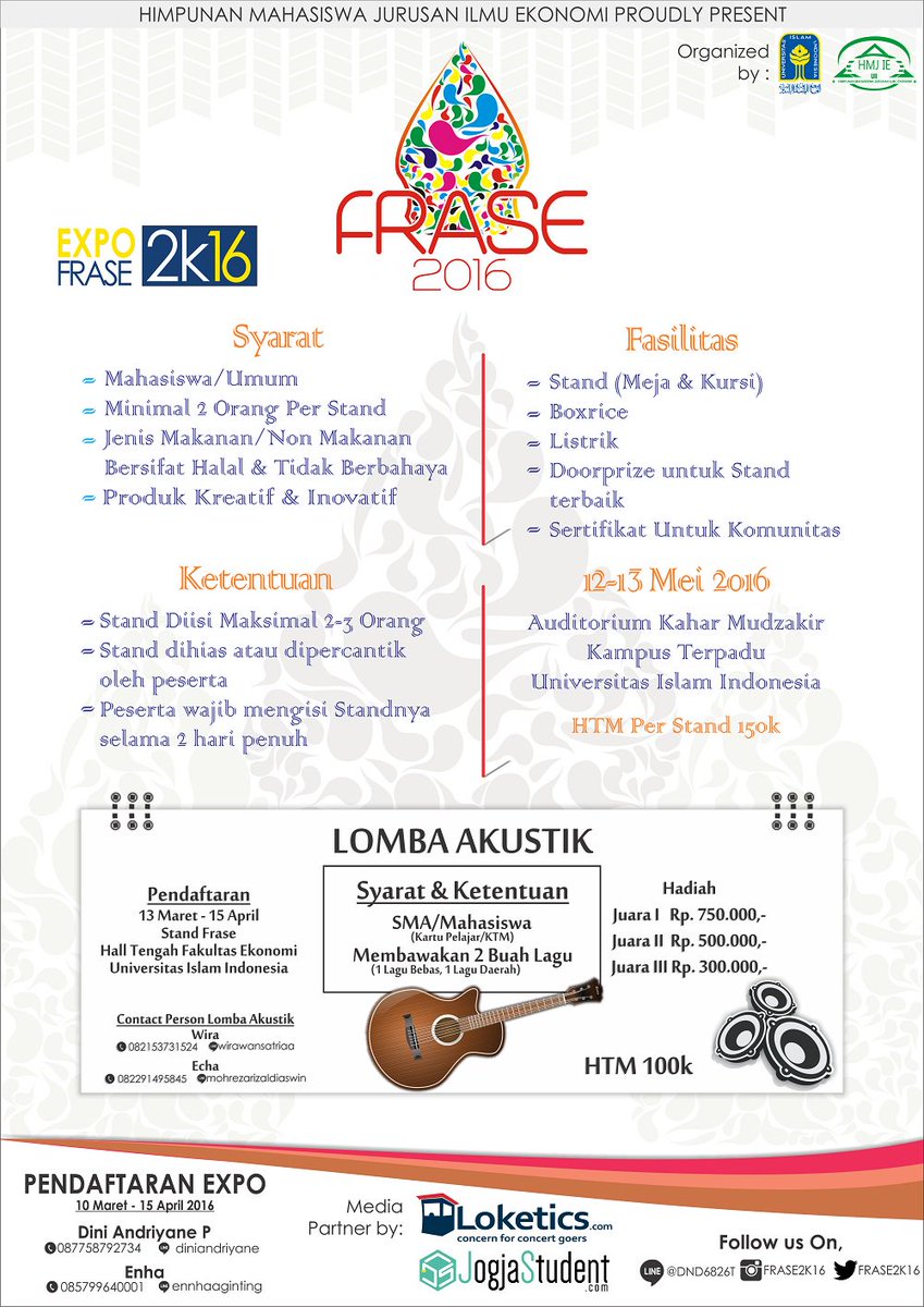 Himpunan Mahasiswa Ilmu Ekonomi UII Proudly Presents, <a href="/FRASE2K16/">FRASE 2016</a>,
Daftarkan produkmu dngan syarat yg ada di poster!