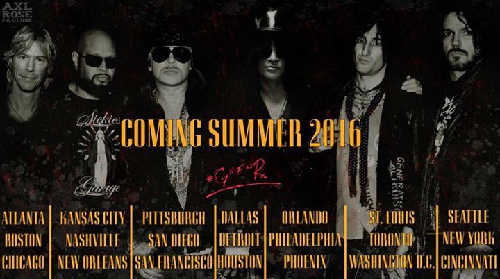 ArchieSixx's tweet photo. #GnFnR #ComingSummer2016 #Patience #AxlRose #Slash #DuffMcKagan #RichardFortus #FrankFerrer #DizzyReed #CPitman https://t.co/pL6LgBDRgY