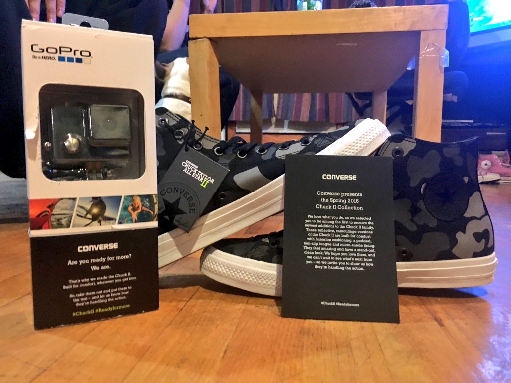 gitoo's tweet photo. THANK YOU CONVERSE FOR THE NEW #CHUCKII !
CANT WAIT TO DOCUMENT MY POPPINGNESS W MY NEW #GOPPRO https://t.co/TIuz3EyxHe