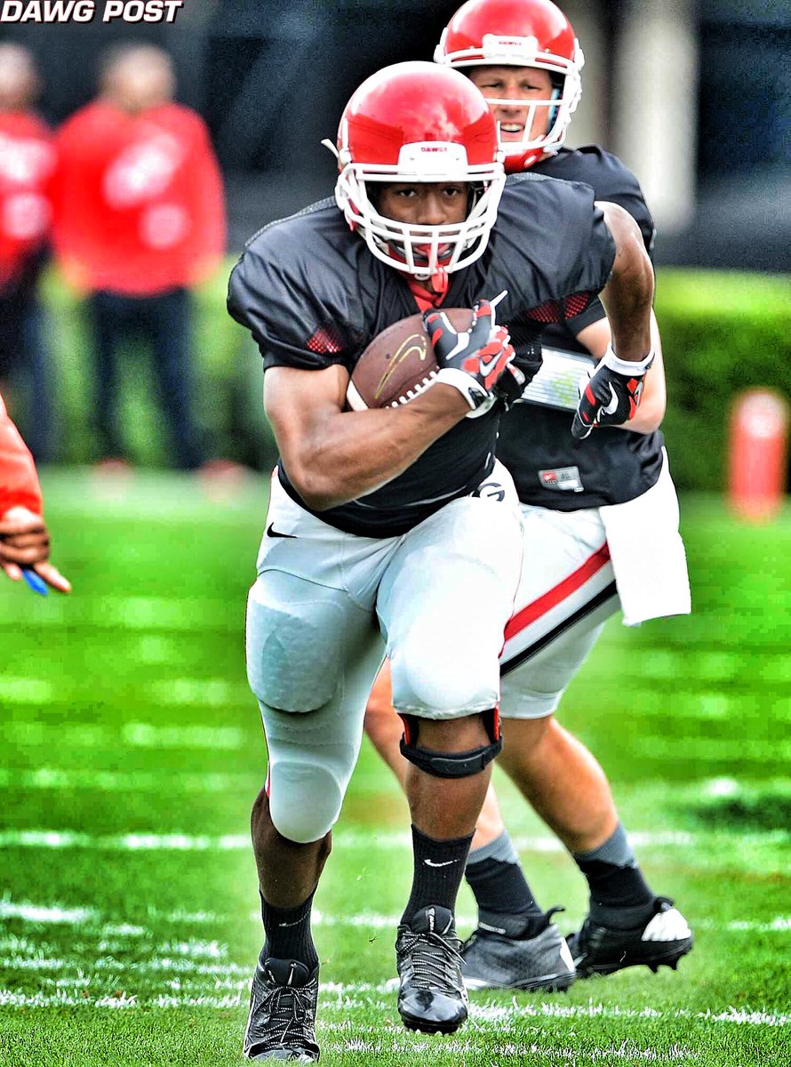 GeorgiaDawgs365's tweet photo. Who else is ecstatic that he's back with the ball in his arms?? I for sure am! #GoDawgs #GoChubb https://t.co/4nUGdyFbib