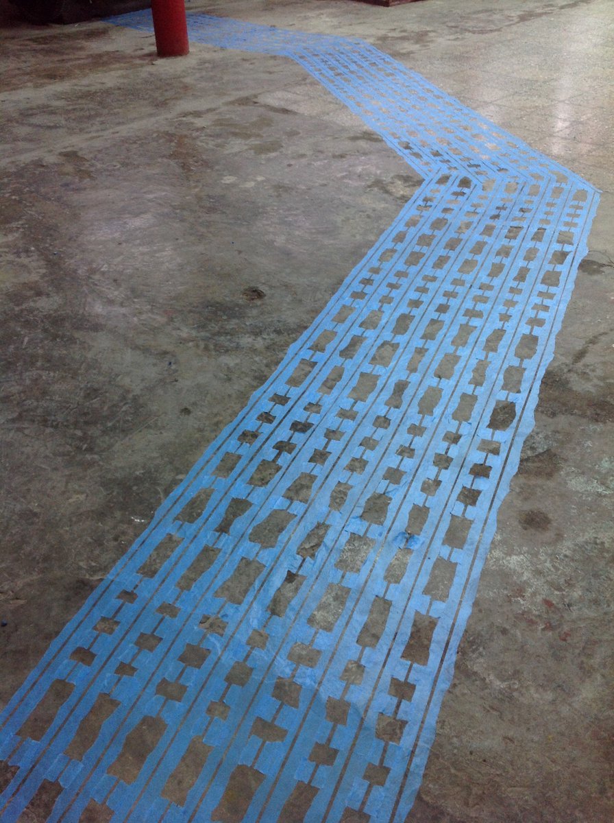 veronicaherber7's tweet photo. Loved Cuba! Detail of tape Installation at the Rene Portocarrero Serigrafia Studio Havana. Hand torn Blue Washi Tape https://t.co/BcfCTN4vEL