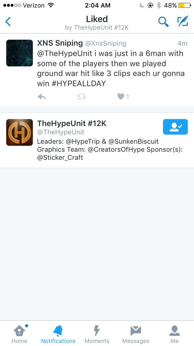 XnsSniping's tweet photo. @TheHypeUnit liked my tweet lets go #HYPEALLDAY https://t.co/4mFtp34afo