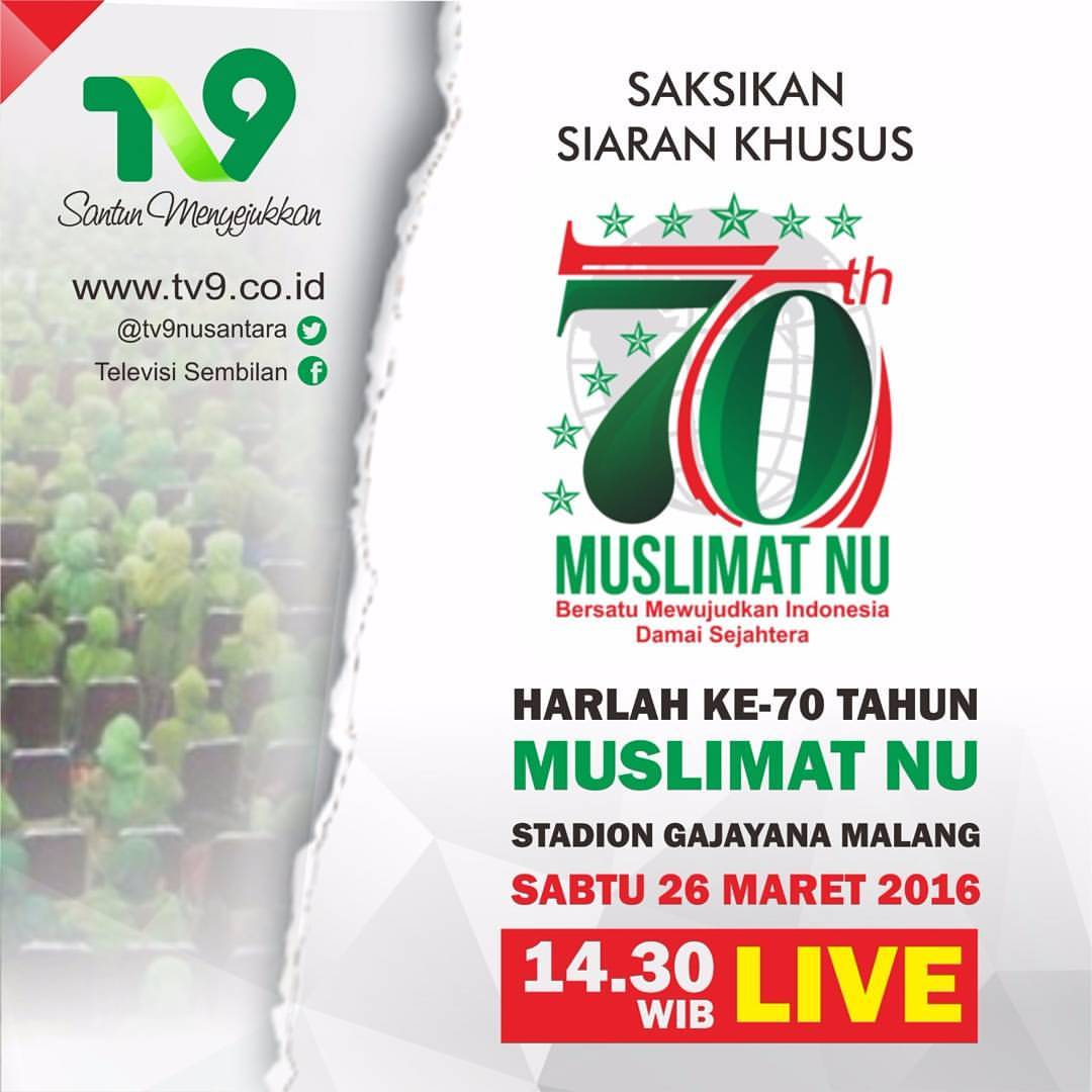 LIVE TV9 Harlah #70thMuslimatNU dihadiri Bang Ivanka <a href="/slankdotcom/">Slank Band</a> sbg duta Anti Narkoba cc <a href="/slanker_ID/">f u</a> <a href="/SlankersTV/">SlankersTV</a>