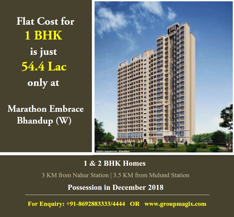 Groupmagix's tweet photo. Get #Flat and #Car #parking in your #budget at #Marathon #Embarce, #Bhandup (W) Know more: https://t.co/RvMh25PbSB https://t.co/J3iVHA4Ibk