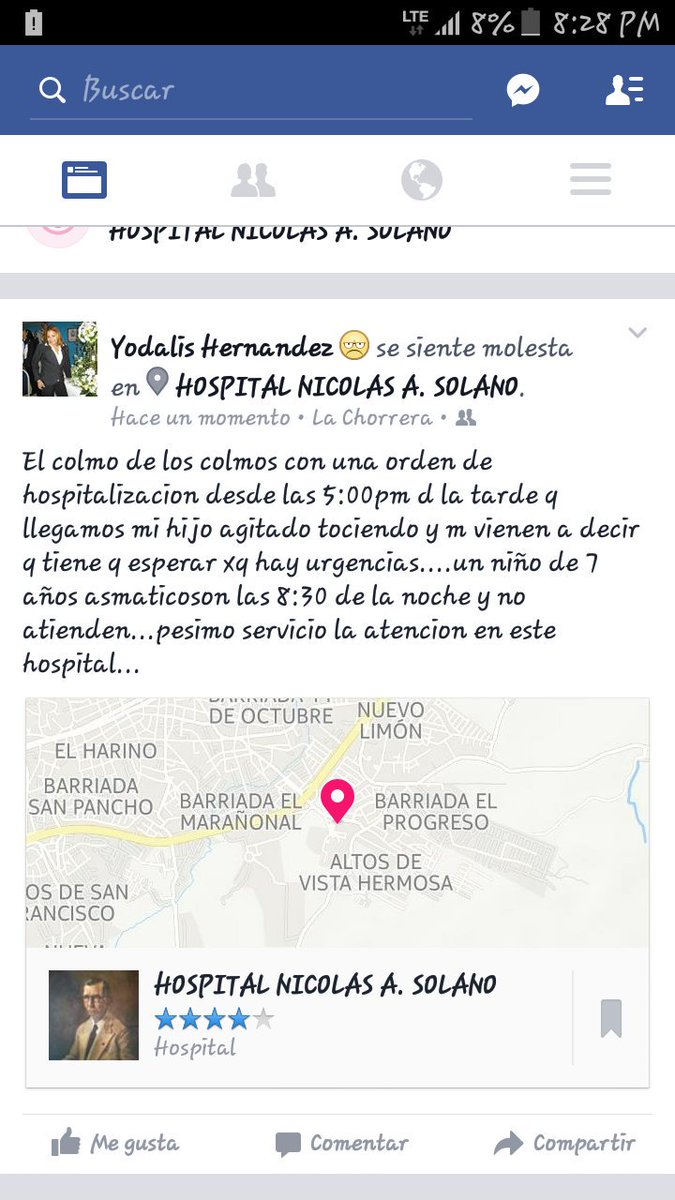 YodalisE's tweet photo. @AlvaroAlvaradoC  @TReporta la atencion en el Hospital Nicolas Alejo Solano es pesima...una demora espantosa https://t.co/ddCseUhAMq