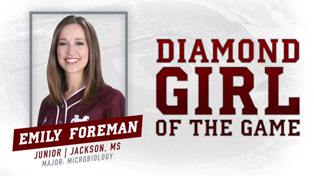 MS_DiamondGirls's tweet photo. Today's DG of the day: Emily Foreman, a JR from Jackson, MS, majoring in Microbiology. @EmilyBForeman  @HailStateBB https://t.co/btSqGvQ1RX