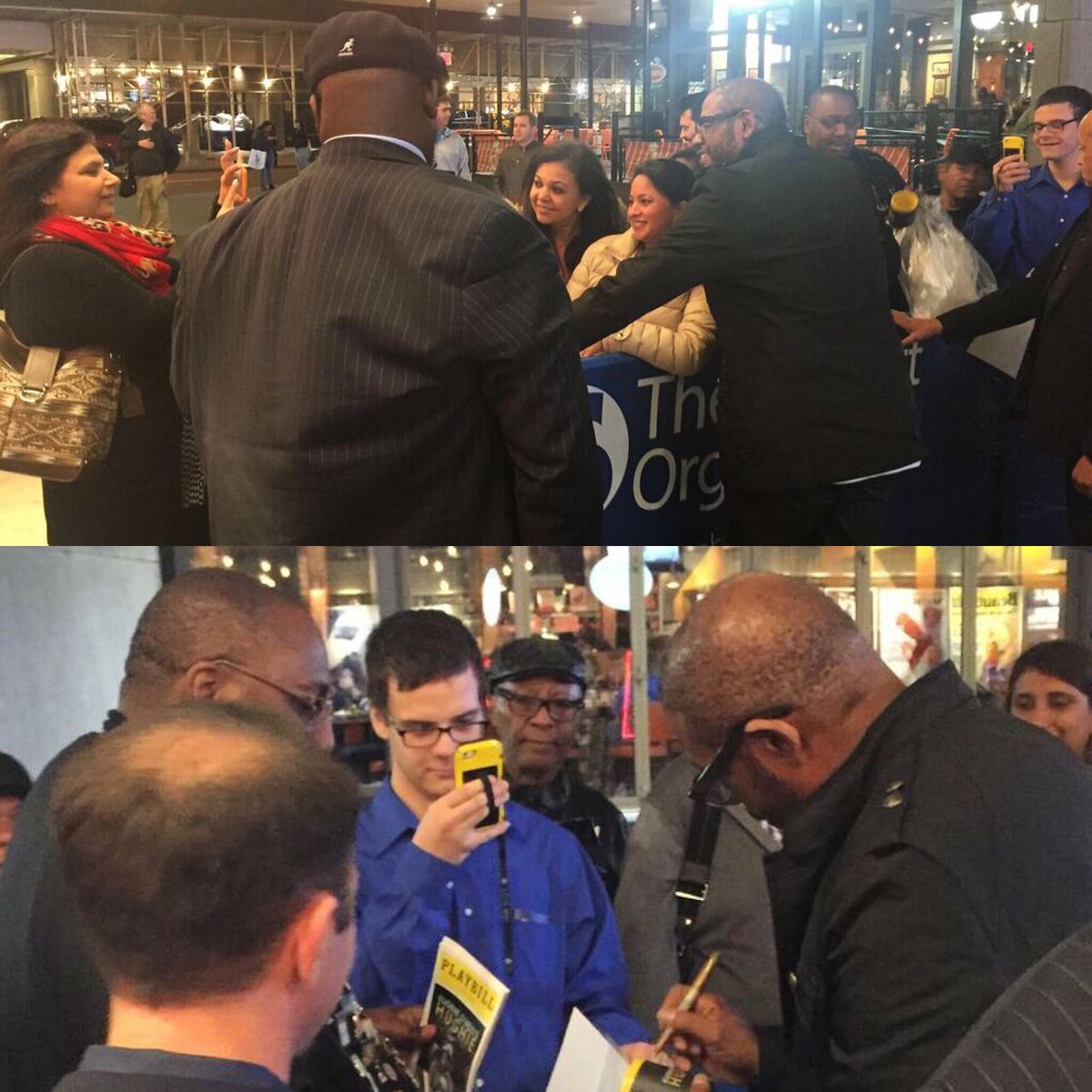 Eager fans greeting <a href="/ForestWhitaker/">Forest Whitaker</a> after tonight’s performance! #HughieBroadway