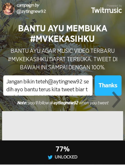 Alawiyah510's tweet photo. #MVKekasihKu @aytingnew92 sdh 77% guys tinggal 23% lg... yu semangat @AytingBdg @aytinglicious https://t.co/MDMNMpjZSs