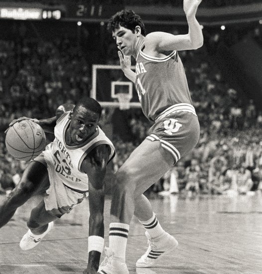 espn's tweet photo. The last time UNC and Indiana played in the tourney? Sweet 16 in 1984, the last college game for a guy named Jordan. https://t.co/l6KnttmRip