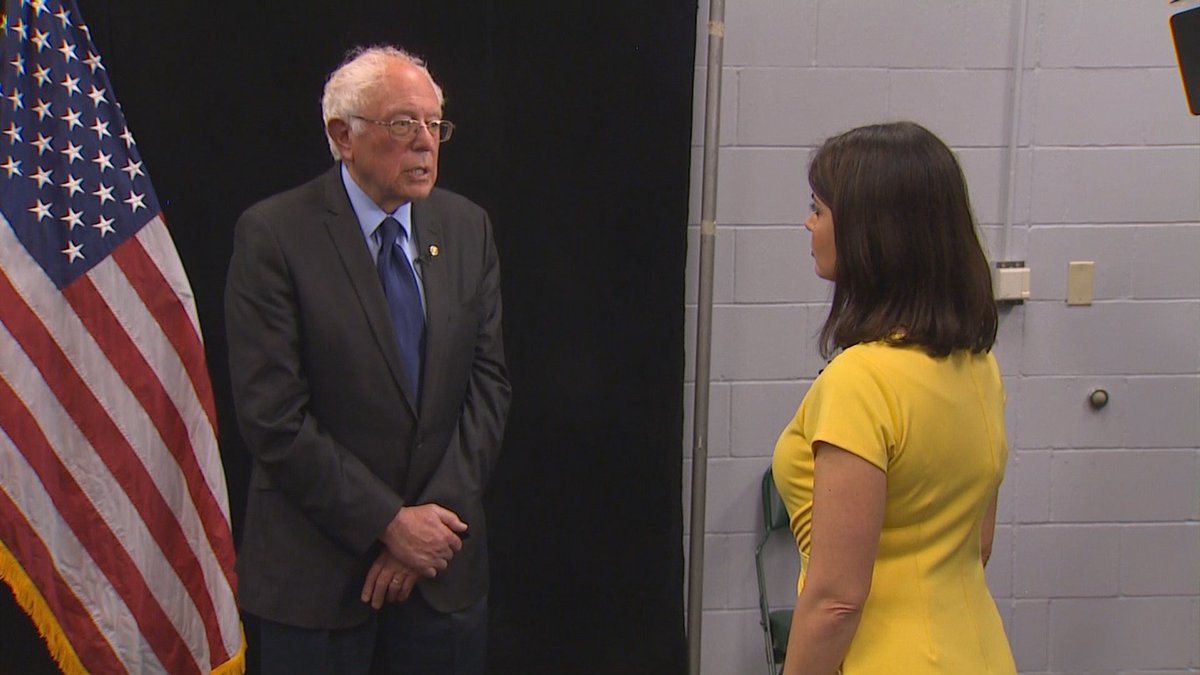 KING5Seattle's tweet photo. After @NatalieBrandK5's 1-on-1 interview with Bernie Sanders, he joked #BirdieSanders was a 'trained bird' https://t.co/X5gL4J5mrN