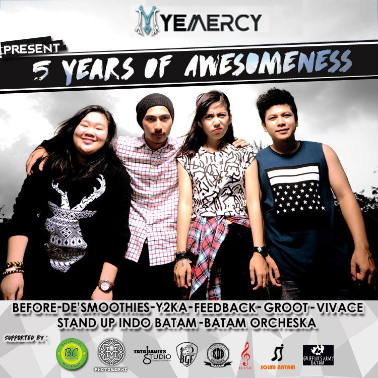 besok kita bakal perfom di acara 5 years <a href="/Yemercy/">YEMERCY</a> .... mari dtg dan ramaikann.. pasti seruu, bnyak band yg keren2 jg