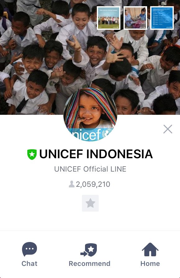 UNICEF Indonesia juga hadir di LINE! Dapatkan updatenya langsung dari akun LINE official kami.