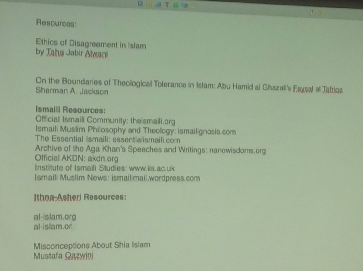IsmailiGnosis's tweet photo. Resources list for #InTRAfaithDialogue at #HarvardIslamic talk called #SectsEd - check out to learn more! #Harvard https://t.co/UOcSXktVFp