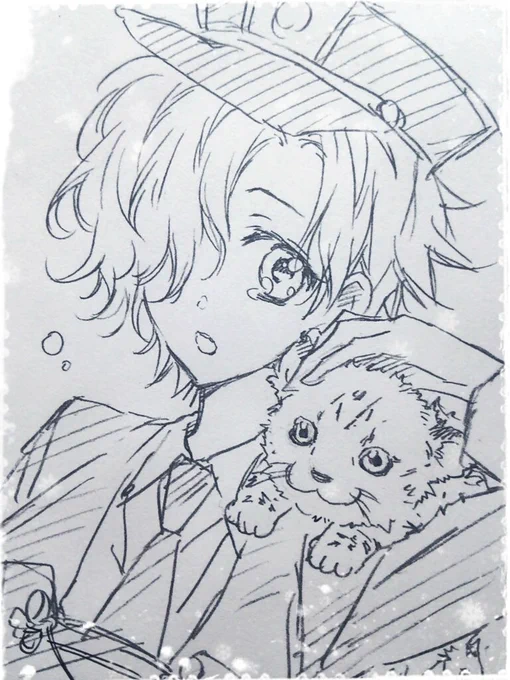 とうらぶ、アニメ化するんですね～!!
スマホで出来るようになったので今更ですがやり始めております～(*'ω`*)まだまだ序盤ですが、楽しい!
とりあえず一番の推しキャラの落書き置いときます(つω`*)虎が描けず…
アニメ楽しみ!! 
