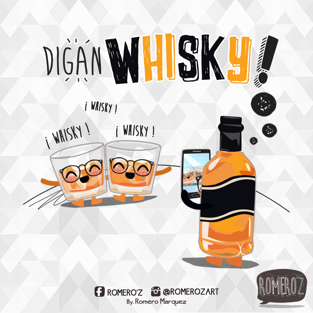 RomeroMarquezMx's tweet photo. DIGAN #WHISKY !!! #FELIZFINDESEMANA #sonrian #selfie #photo #smile #romeroz #romerozart #diganwhisky #WhiskyLive https://t.co/IUIqtN01GF