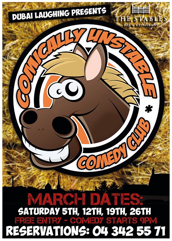 uaecomcircuit's tweet photo. COMEDY TONIGHT: Comically Unstable at The Stables - SZR Full UAE #comedy listings at https://t.co/KpqwCtahSG https://t.co/MfNUF1A9y2
