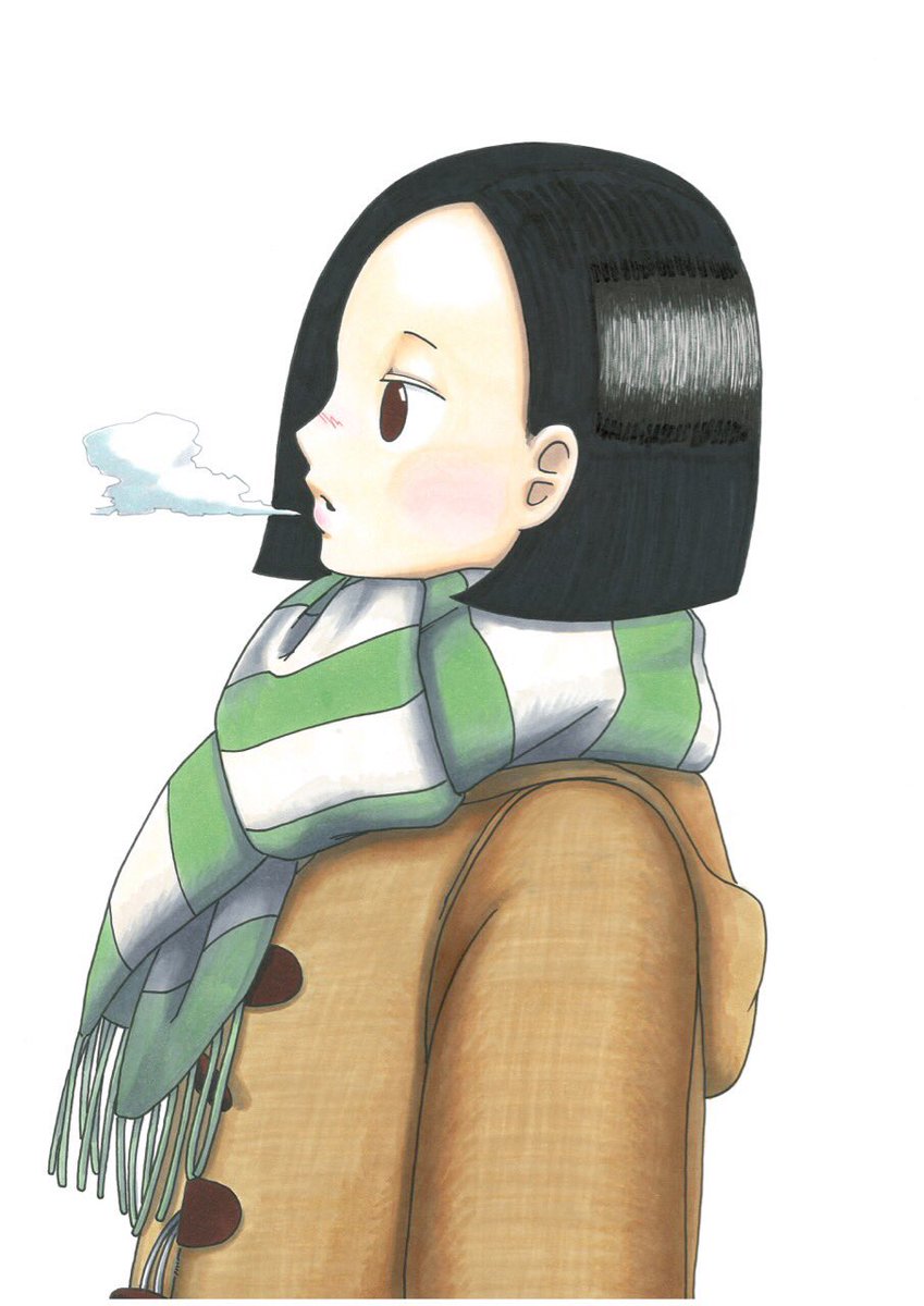 真之介 イラストの人 No Twitter 小吹詩織と冬 小吹詩織は冬が好き あたたかい格好をして まっしろな空の下 切ない気持ちになりながら ため息ひとつ空に消える 人気投票第1位 皆さん大好き小吹詩織のイラストです リツイート いいね コメント待ってます