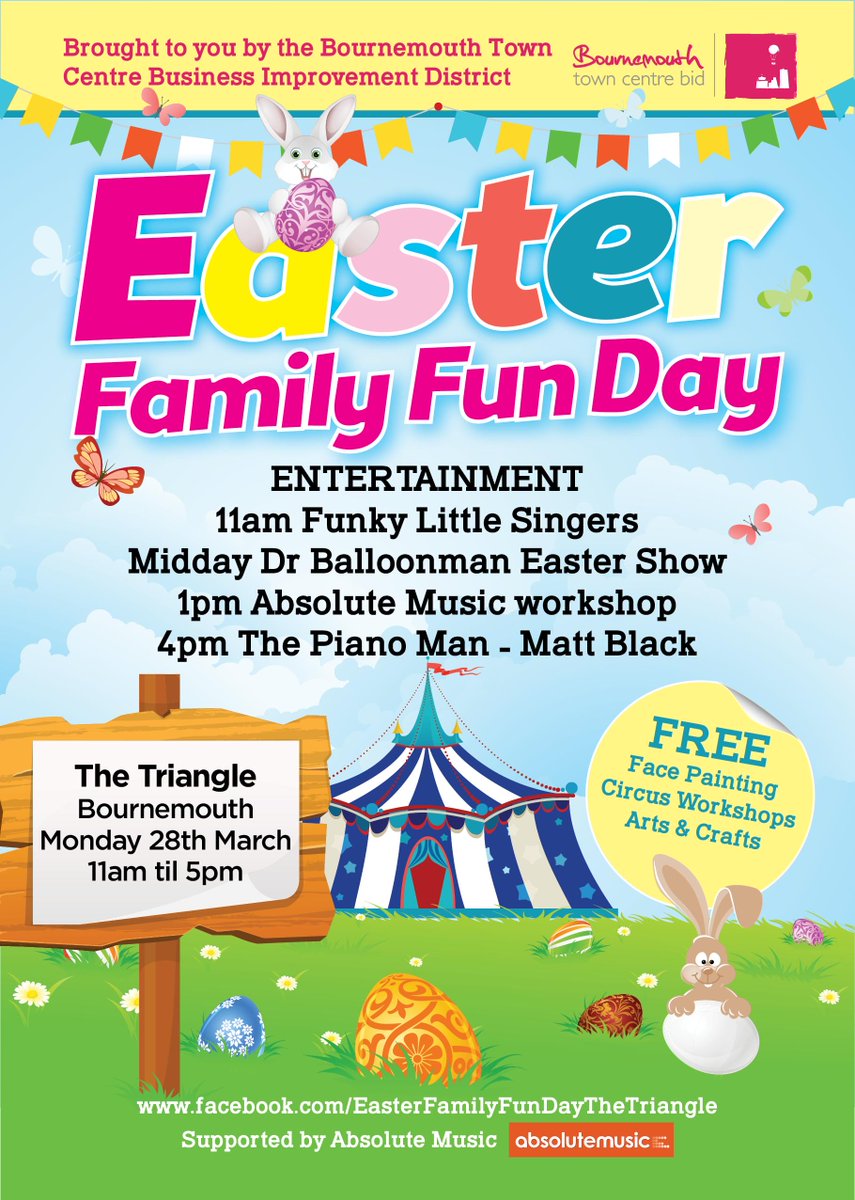 bmthtownbid's tweet photo. 2 days to go! Nearly time for the #Easter Family #Fun Day! #Bournemouth #lovebournemouth https://t.co/ycKGk52A3q